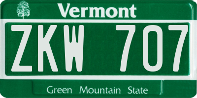VT license plate ZKW707