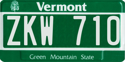 VT license plate ZKW710