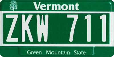 VT license plate ZKW711