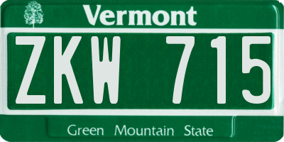 VT license plate ZKW715