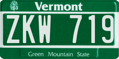 VT license plate ZKW719
