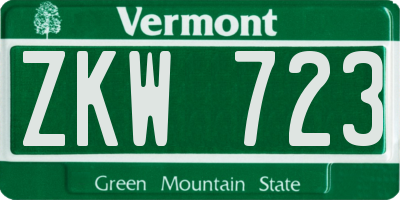 VT license plate ZKW723