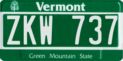 VT license plate ZKW737