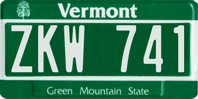 VT license plate ZKW741