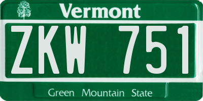 VT license plate ZKW751