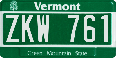 VT license plate ZKW761