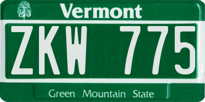 VT license plate ZKW775