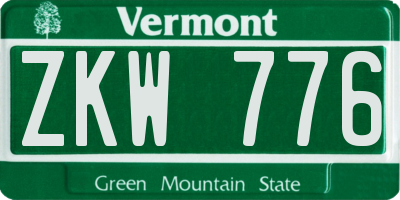 VT license plate ZKW776