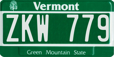 VT license plate ZKW779