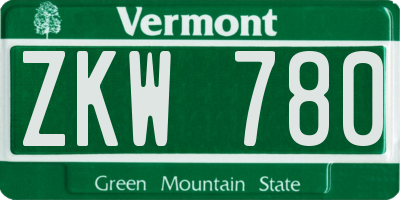 VT license plate ZKW780