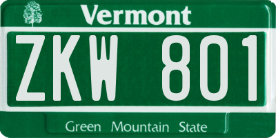 VT license plate ZKW801