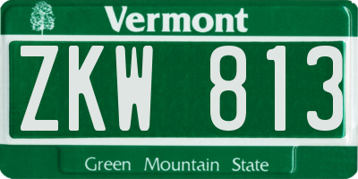 VT license plate ZKW813