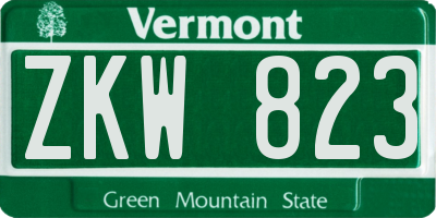 VT license plate ZKW823