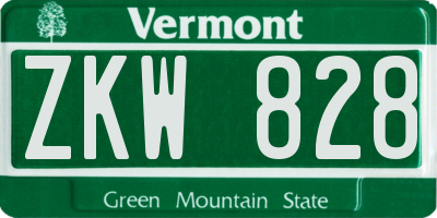 VT license plate ZKW828