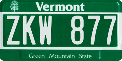 VT license plate ZKW877