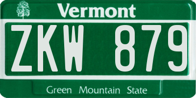 VT license plate ZKW879