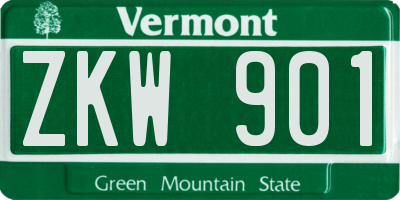VT license plate ZKW901