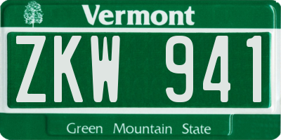 VT license plate ZKW941