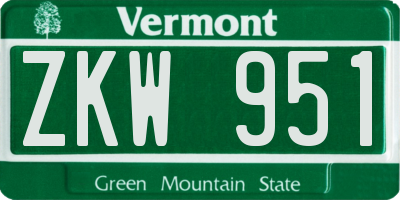 VT license plate ZKW951