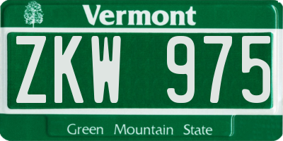 VT license plate ZKW975