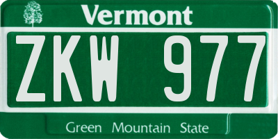 VT license plate ZKW977