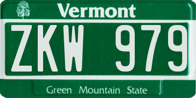 VT license plate ZKW979
