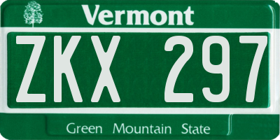VT license plate ZKX297