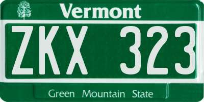VT license plate ZKX323