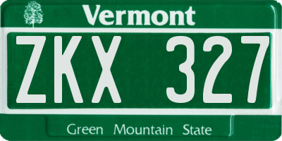 VT license plate ZKX327