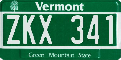 VT license plate ZKX341