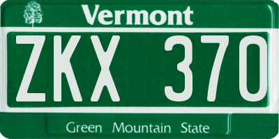 VT license plate ZKX370
