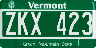 VT license plate ZKX423