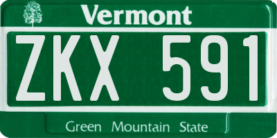 VT license plate ZKX591