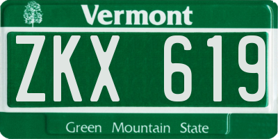 VT license plate ZKX619