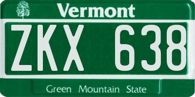 VT license plate ZKX638