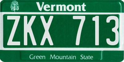 VT license plate ZKX713