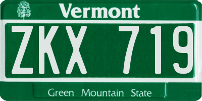 VT license plate ZKX719