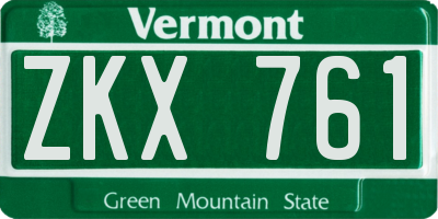 VT license plate ZKX761