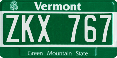 VT license plate ZKX767