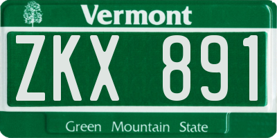 VT license plate ZKX891