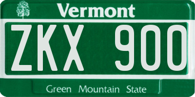VT license plate ZKX900