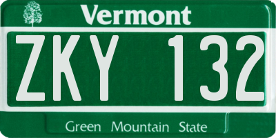 VT license plate ZKY132