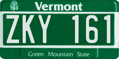 VT license plate ZKY161