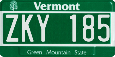 VT license plate ZKY185