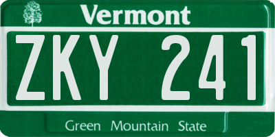 VT license plate ZKY241