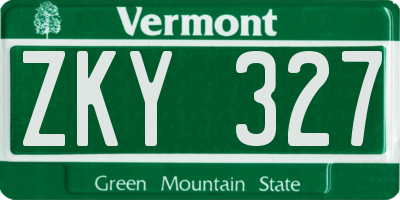 VT license plate ZKY327