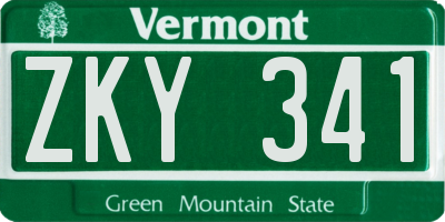 VT license plate ZKY341
