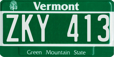 VT license plate ZKY413