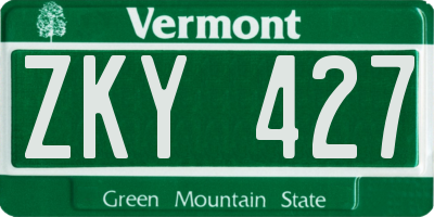 VT license plate ZKY427
