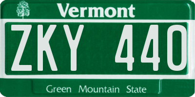 VT license plate ZKY440